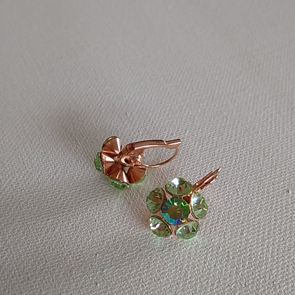 SWAROVSKI Chrysolite- Green / Rose Gold/ EARRINGS - Picture 2 of 4